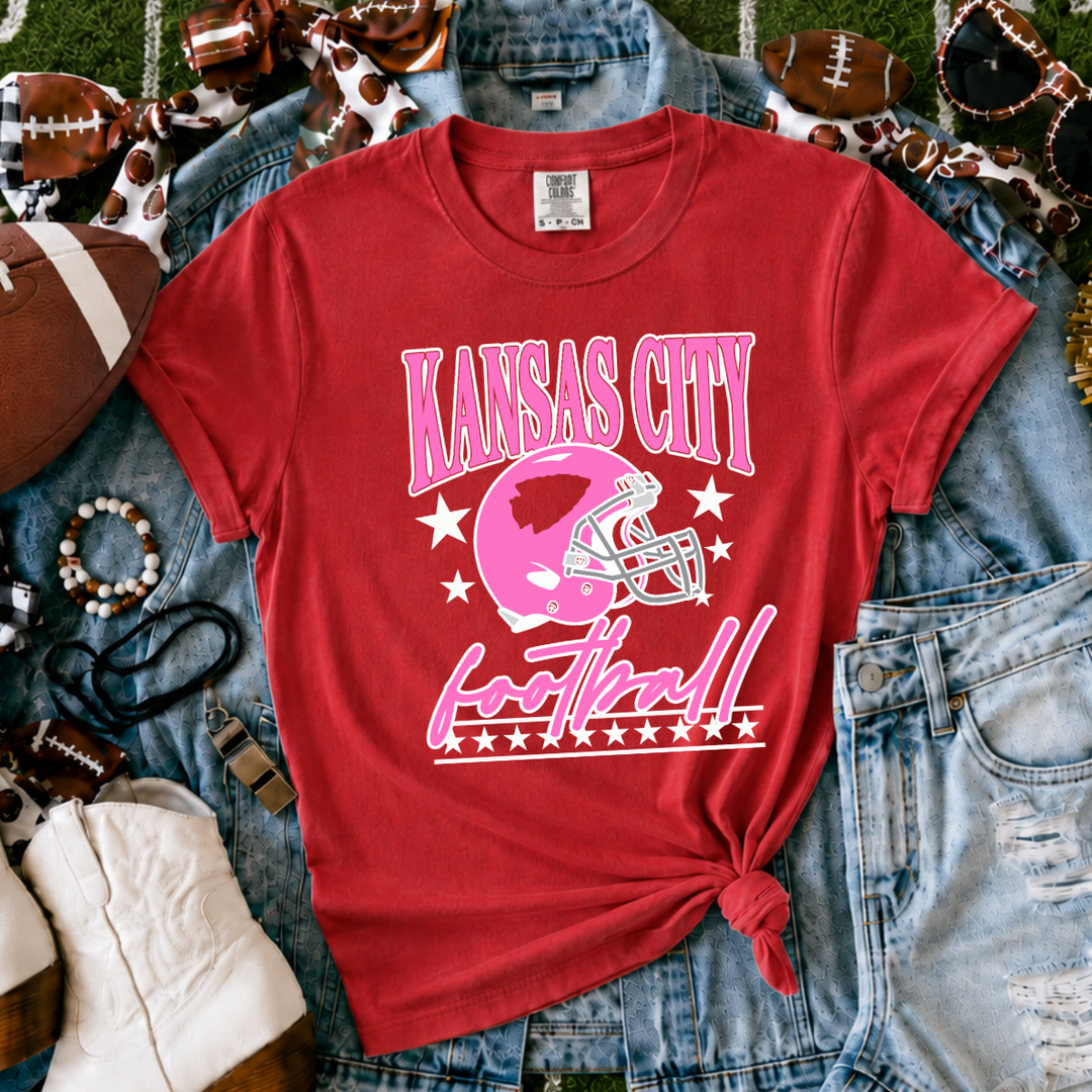 DTF TRANSFER ONLY  - Pink Kansas City Football Arrowhead Cutout