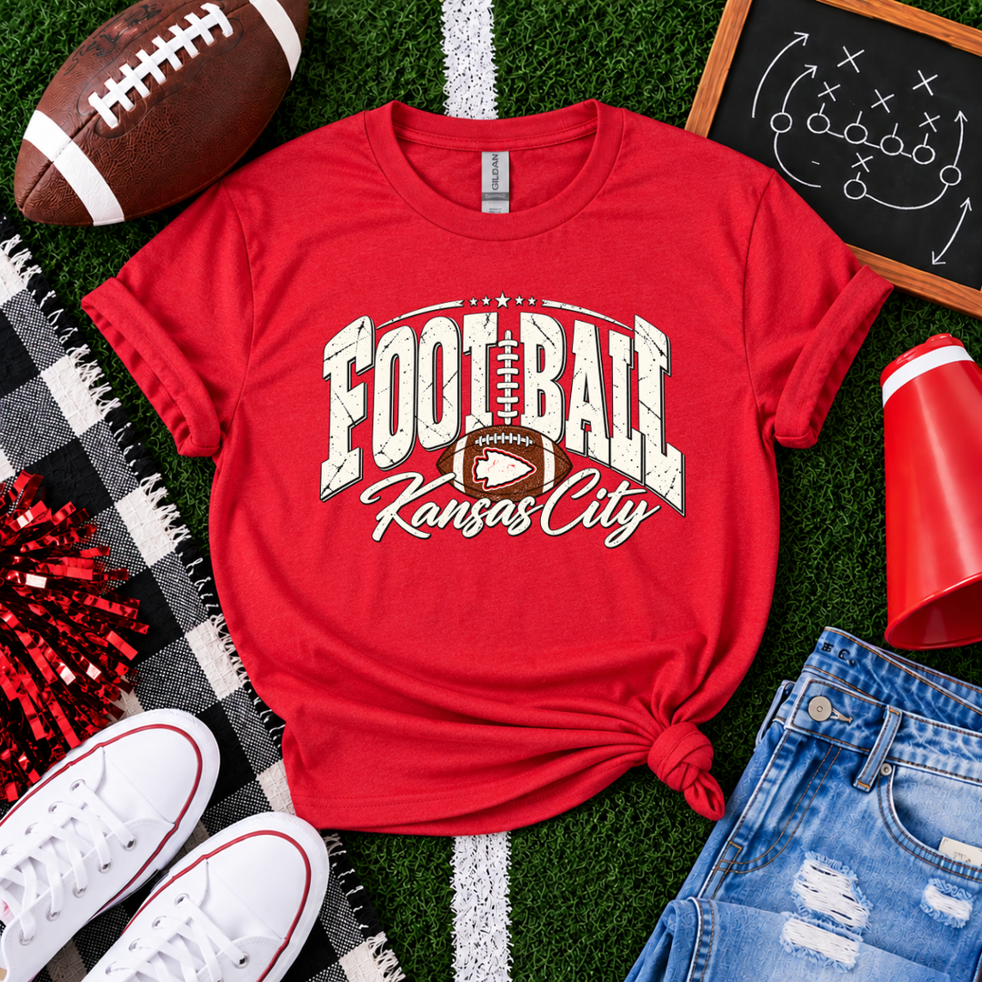 DTF TRANSFER ONLY  - Simple Distressed Football Kansas City