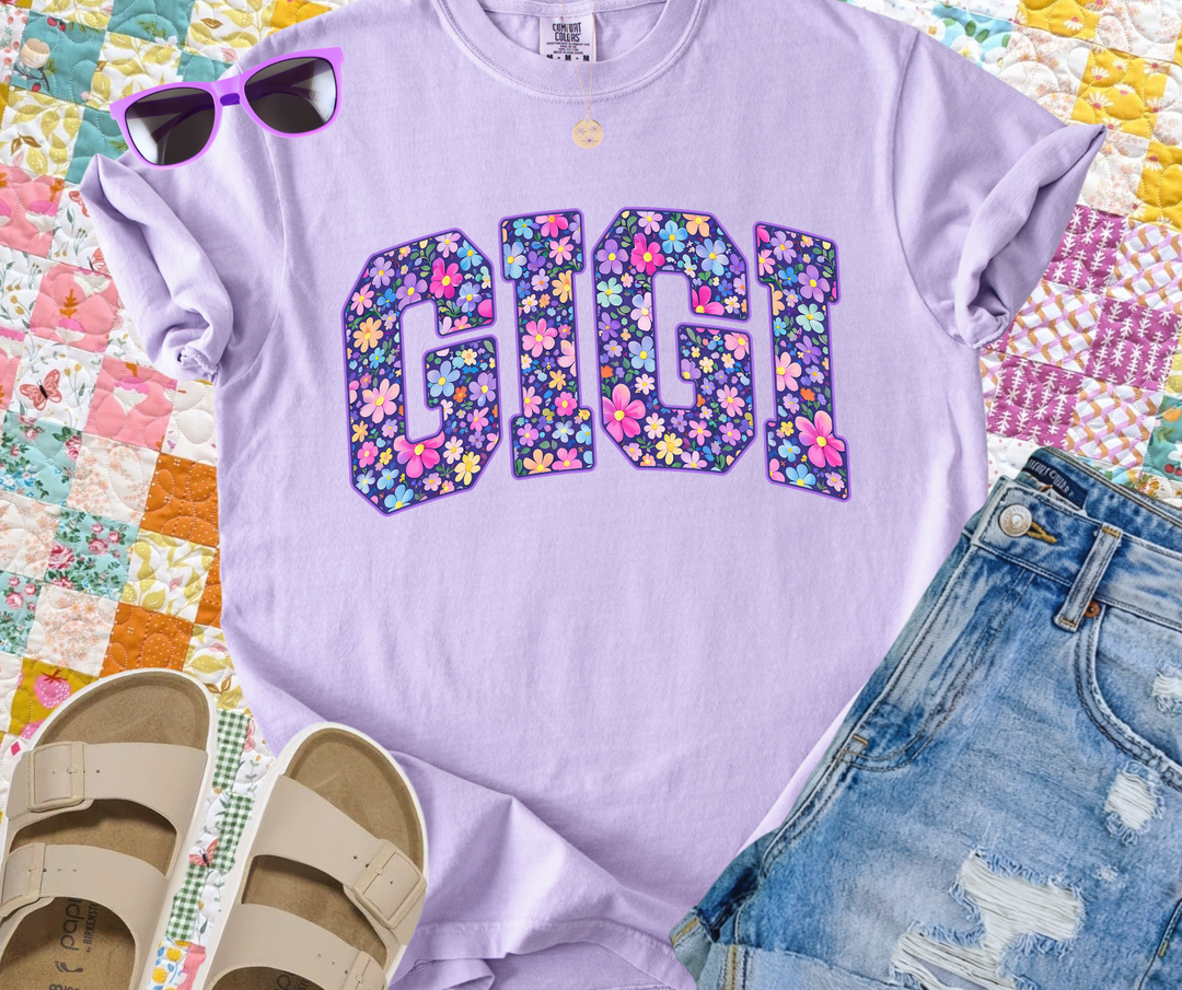 DTF TRANSFER ONLY - Purple GIGI Floral