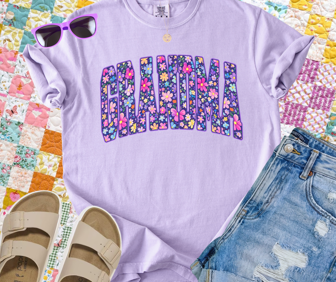 DTF TRANSFER ONLY - Purple GRANDMA Floral