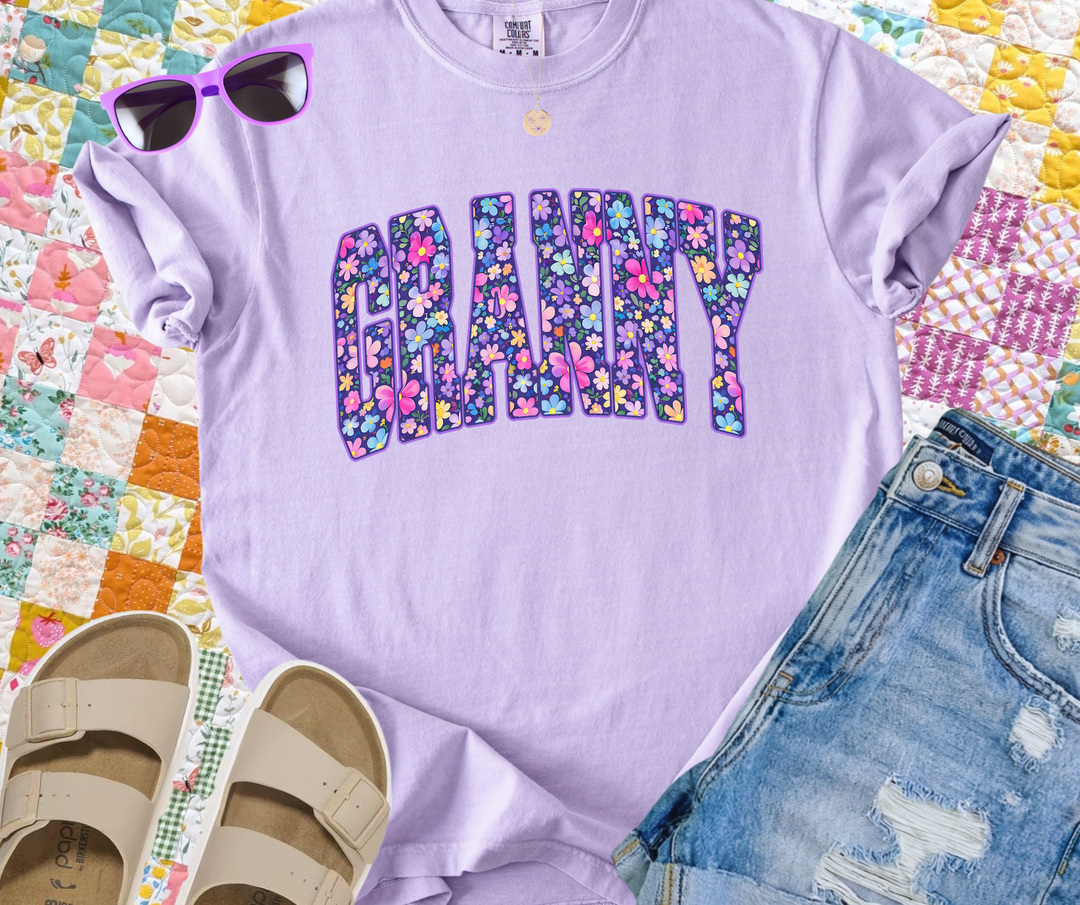 DTF TRANSFER ONLY - Purple GRANNY Floral