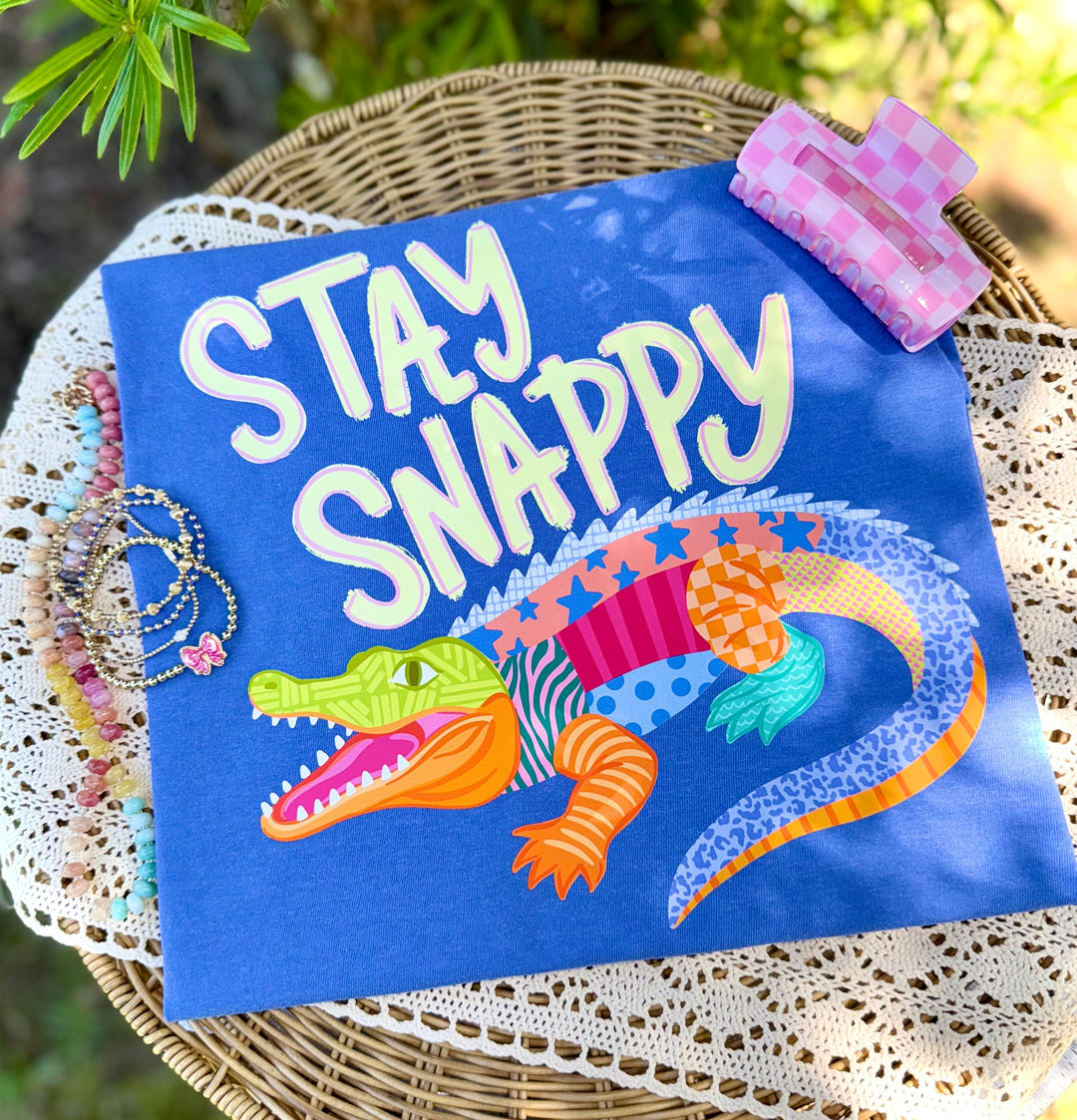 DTF TRANSFER ONLY - Stay Snappy Patchwork Gator