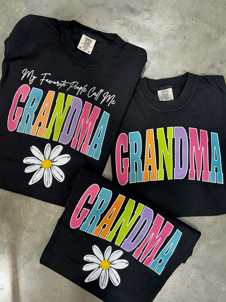 DTF TRANSFER ONLY  -GRANDMA Daisy Varsity Letters