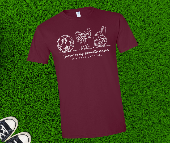 DTF TRANSFER ONLY  - White Soccer Is My Favorite Season