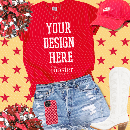 DIGITAL DOWNLOAD ONLY - KC Football Themed Comfort Colors Red Tee Mockup