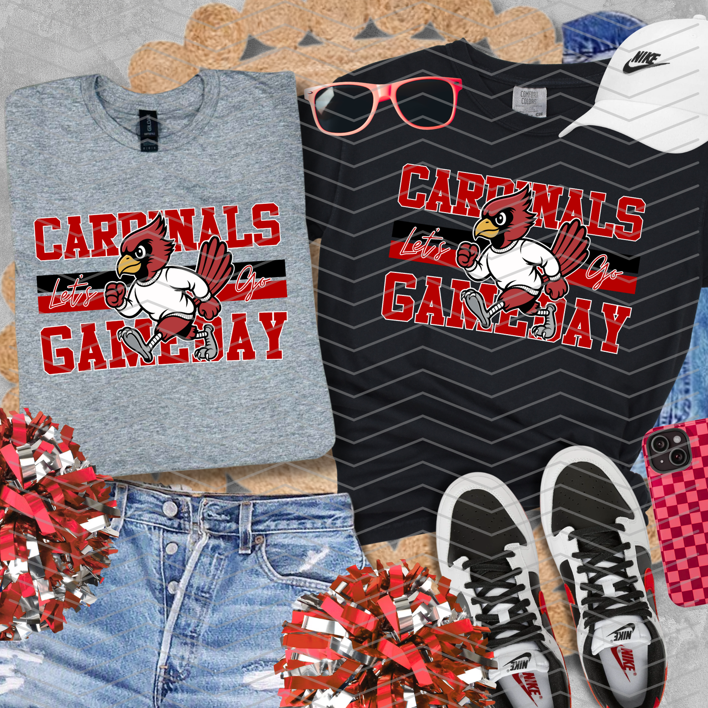 DIGITAL DOWNLOAD ONLY - Customizable - Retro CARDINALS Mascot Canva Template