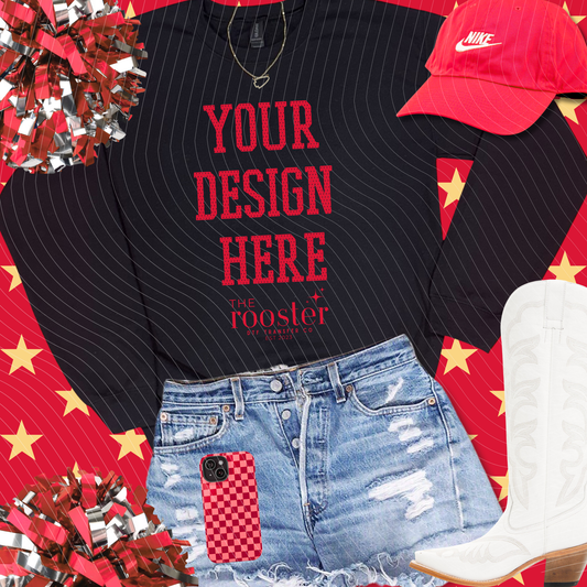 DIGITAL DOWNLOAD ONLY - KC Football Themed Black Gildan Sweatshirt Mockup