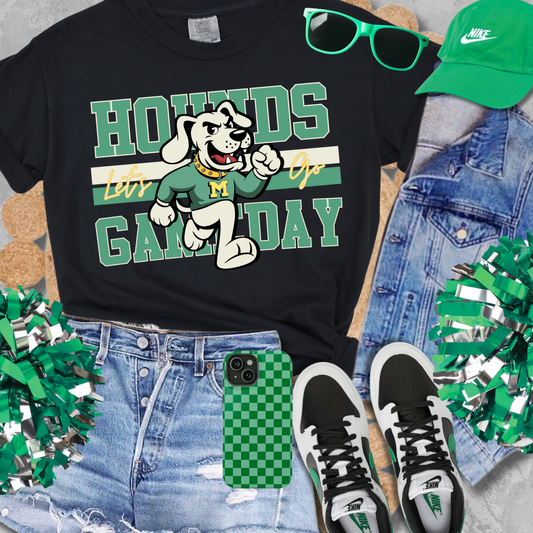 DTF TRANSFER ONLY - Green/Cream Vintage Hounds Gameday