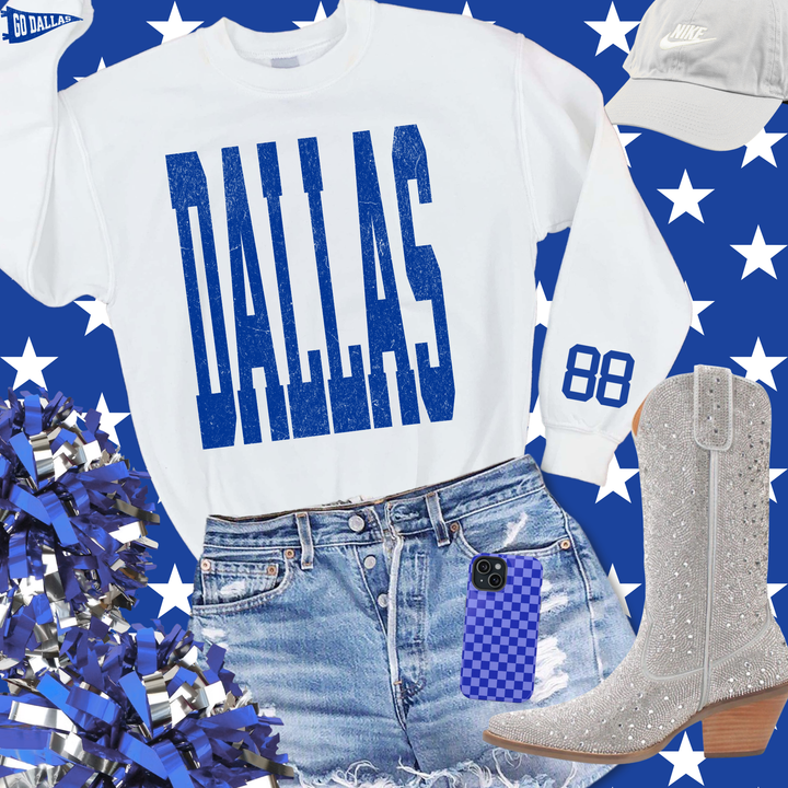 DIGITAL DOWNLOAD ONLY - Customizable - Distressed Dallas & Pennant Canva Template