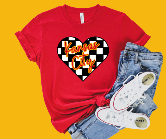 DTF TRANSFER ONLY  - Kansas City Checkered Heart
