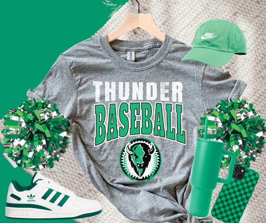 DTF TRANSFER ONLY  - Green Distressed Thunder BASEBALL