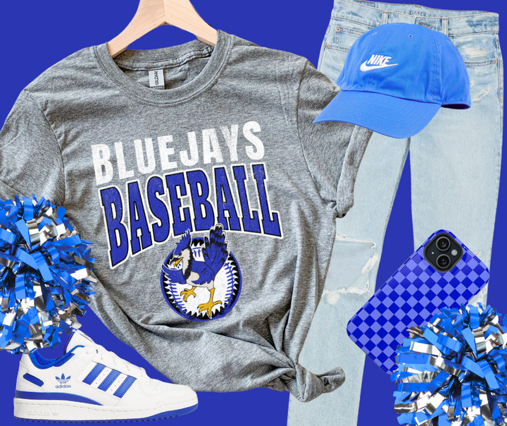 DTF TRANSFER ONLY  - Blue/White Distressed Bluejays Baseball