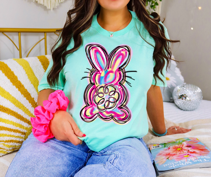 DTF TRANSFER ONLY  - Watercolor Brush Stroke Bunny