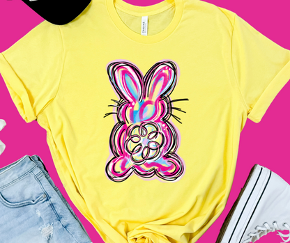 DTF TRANSFER ONLY  - Watercolor Brush Stroke Bunny