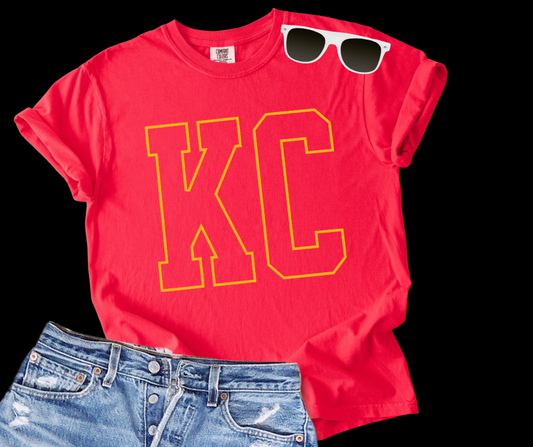 DTF TRANSFER ONLY  - Yellow KC Letters