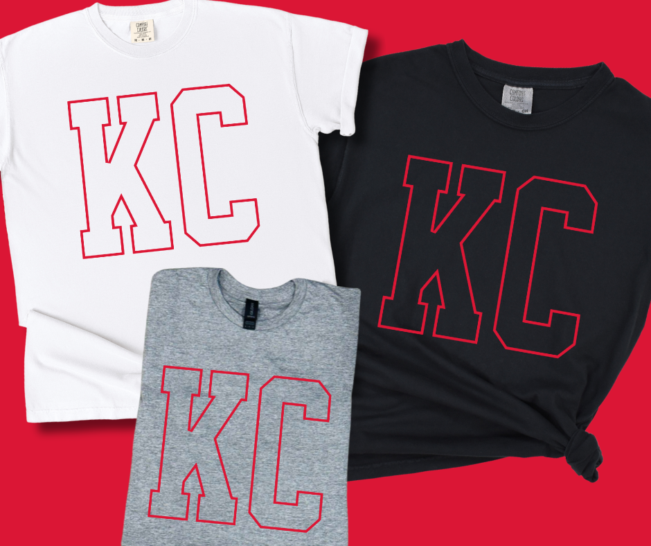 DTF TRANSFER ONLY  - Red KC Letters