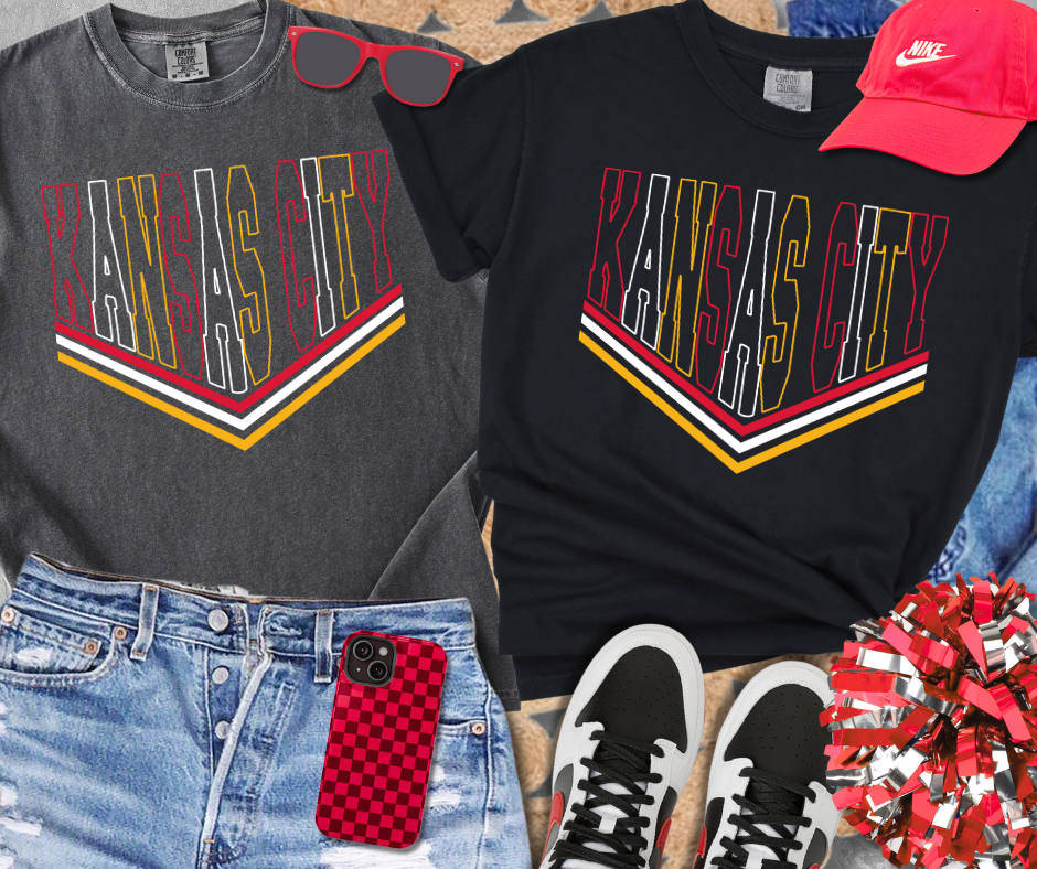 DTF TRANSFER ONLY  - Red, White, & Gold Kansas City V-lines