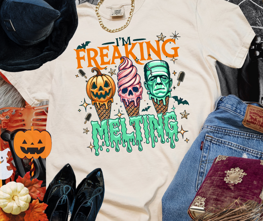 DTF TRANSFER ONLY  - Freaking Melting Spooky Ice Cream Cones