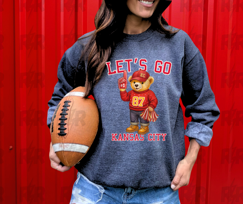 DTF TRANSFER ONLY  - 87 Vintage Bear Fan - Let's Go Kansas City