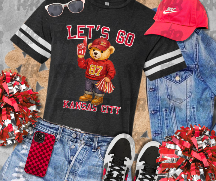DTF TRANSFER ONLY  - 87 Vintage Bear Fan - Let's Go Kansas City