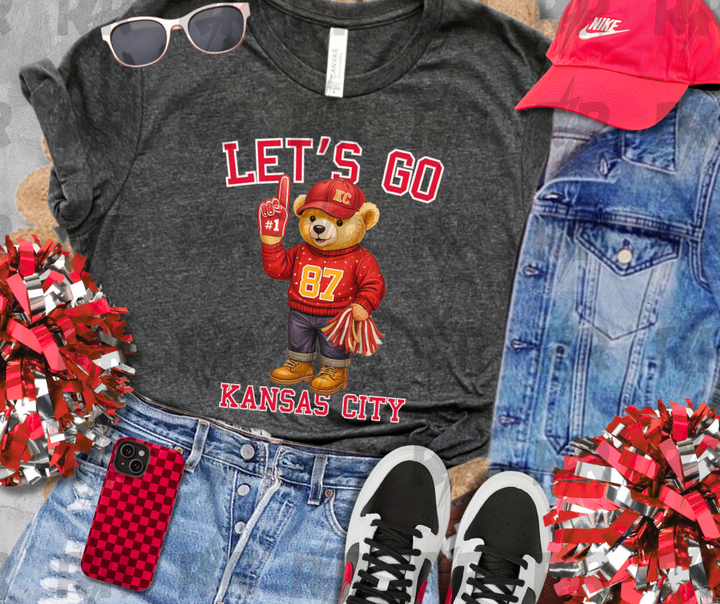 DTF TRANSFER ONLY  - 87 Vintage Bear Fan - Let's Go Kansas City