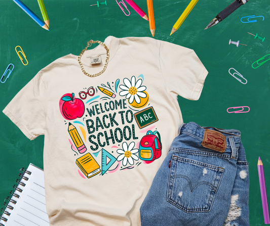 DTF TRANSFER ONLY  - Welcome Back To School Icons