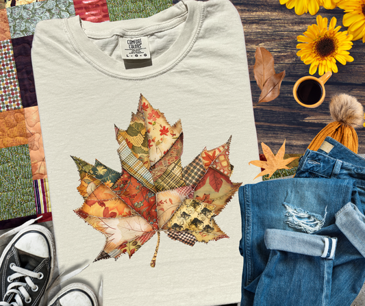 DTF TRANSFER ONLY  - Patchwork Leaf