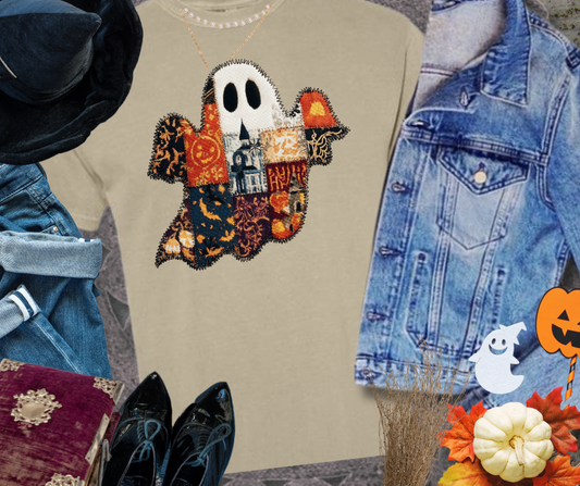 DTF TRANSFER ONLY  - Patchwork Ghost