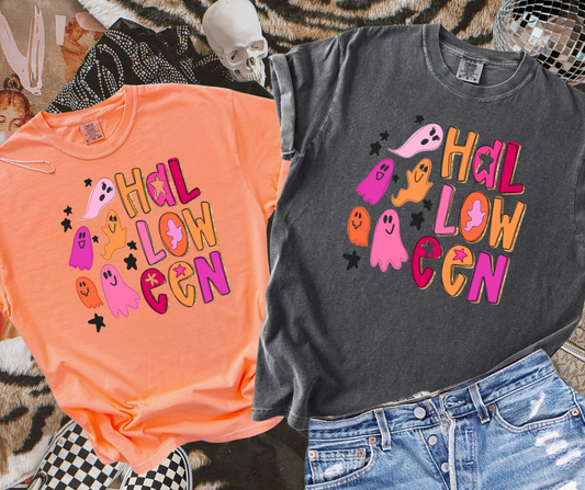 DTF TRANSFER ONLY  - Neon Pink & Orange Halloween