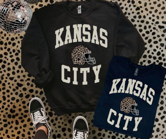 DTF TRANSFER ONLY  - White Kansas City Leopard Helmet