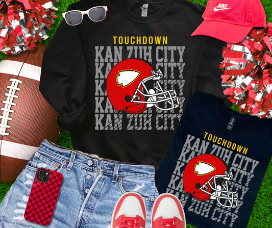 DTF TRANSFER ONLY  - Helmet Touchdown Kan Zuh City