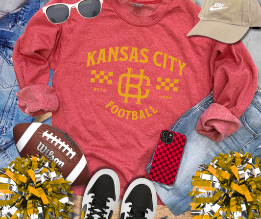DTF TRANSFER ONLY  - Yellow Vintage Kansas City Football