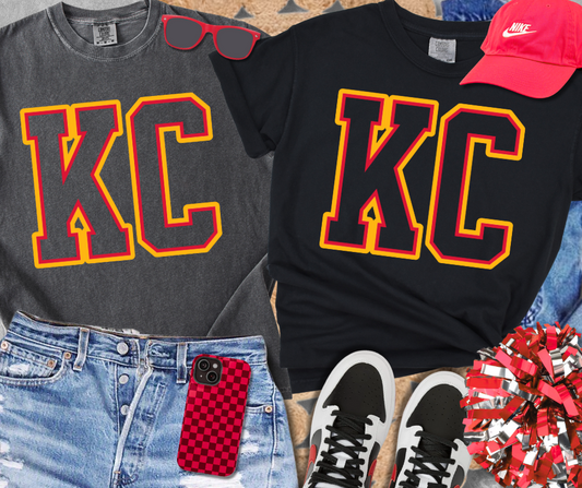 DTF TRANSFER ONLY  - Red/Yellow KC Letters