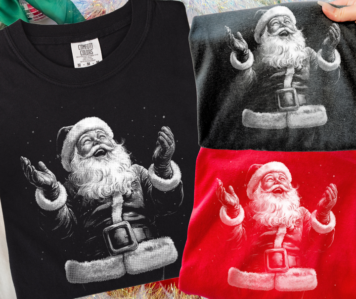 DTF TRANSFER ONLY  - VIRAL Jolly Santa Claus Halftone