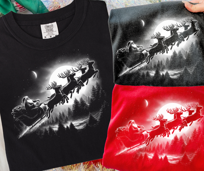 DTF TRANSFER ONLY  - VIRAL Santa Over the Pines Halftone