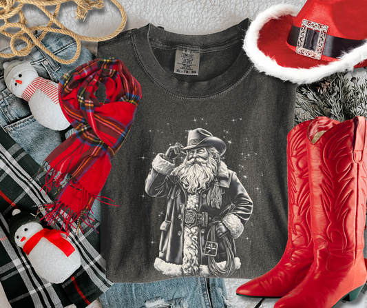 DTF TRANSFER ONLY  - VIRAL Vintage Cowboy Santa