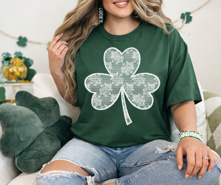 DTF TRANSFER ONLY  - Lace Clover