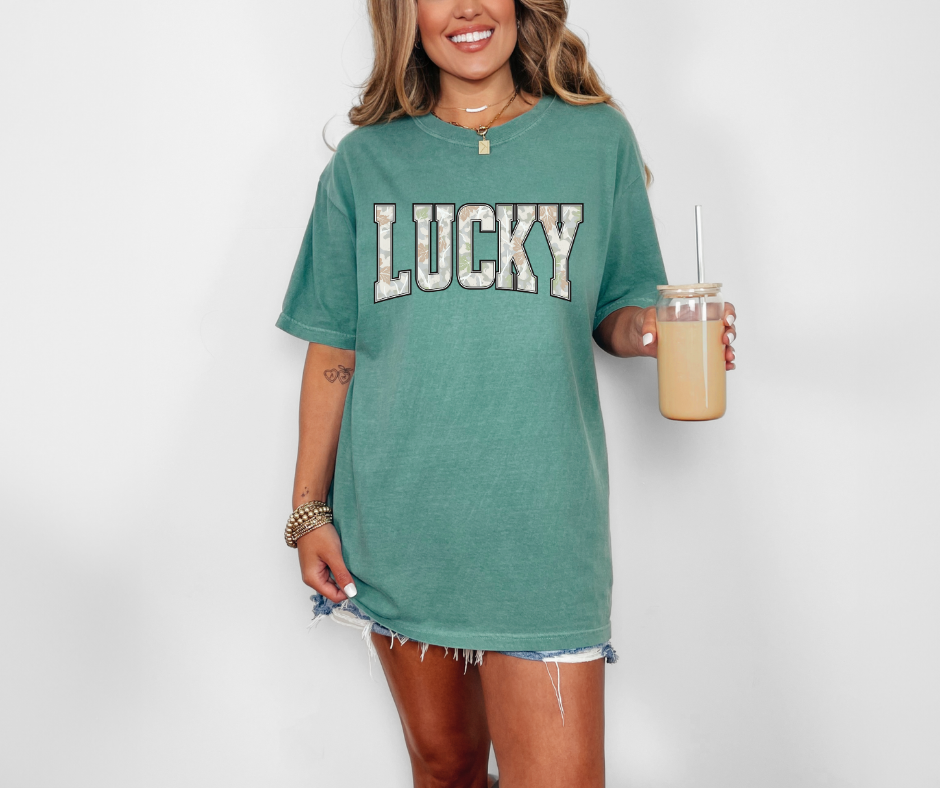 DTF TRANSFER ONLY  - Camo Lucky Letters
