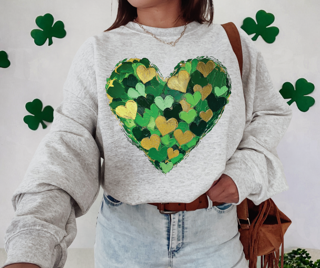 DTF TRANSFER ONLY  - Faux Painted St. Patrick's Heart