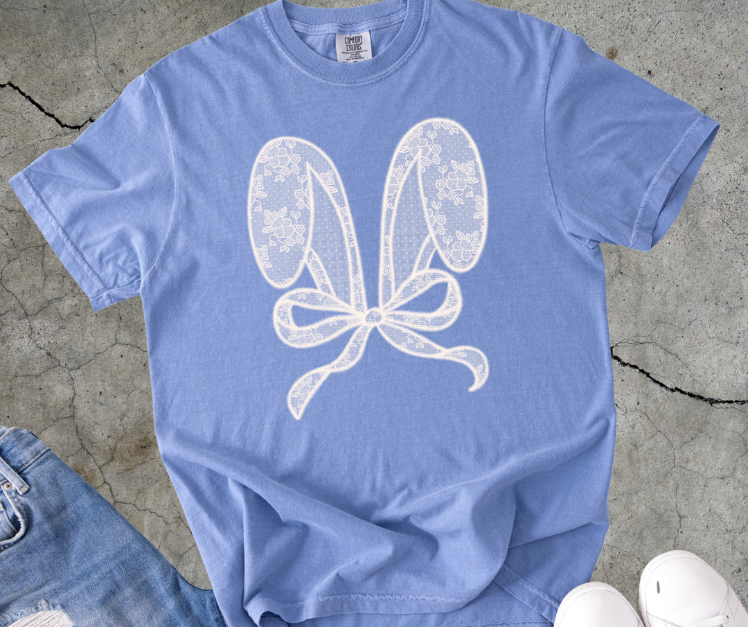 DTF TRANSFER ONLY  - Faux Lace Bunny Ears