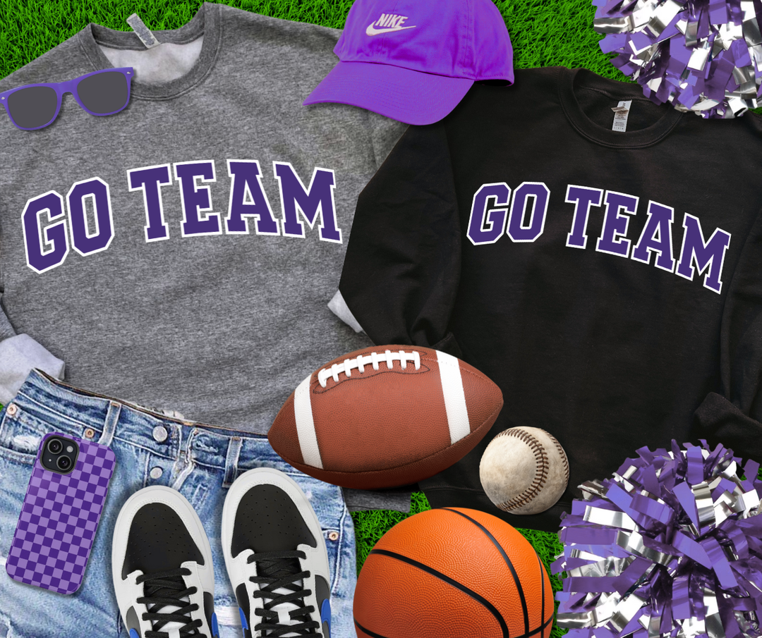 DTF TRANSFER ONLY  - Purple Go Team Varsity Letters