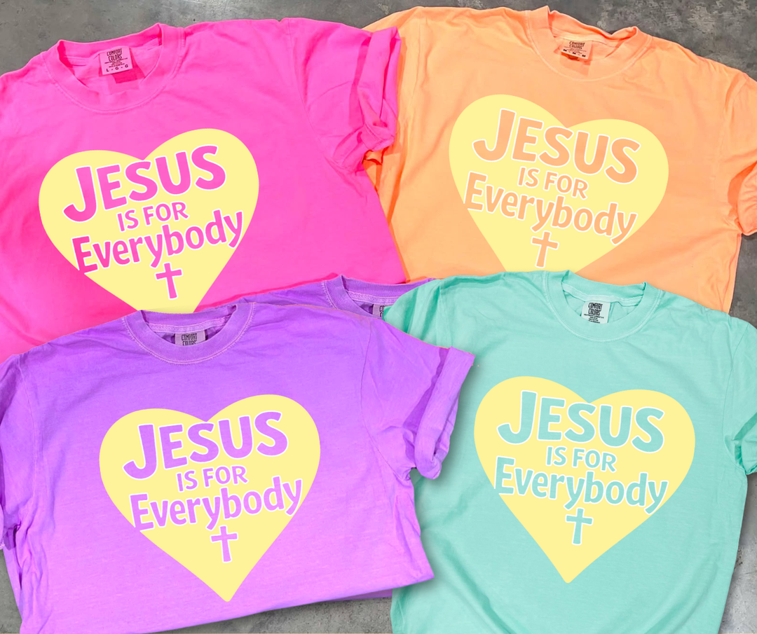 DTF TRANSFER ONLY  - Jesus Is For everybody HEART. (YELLOW)