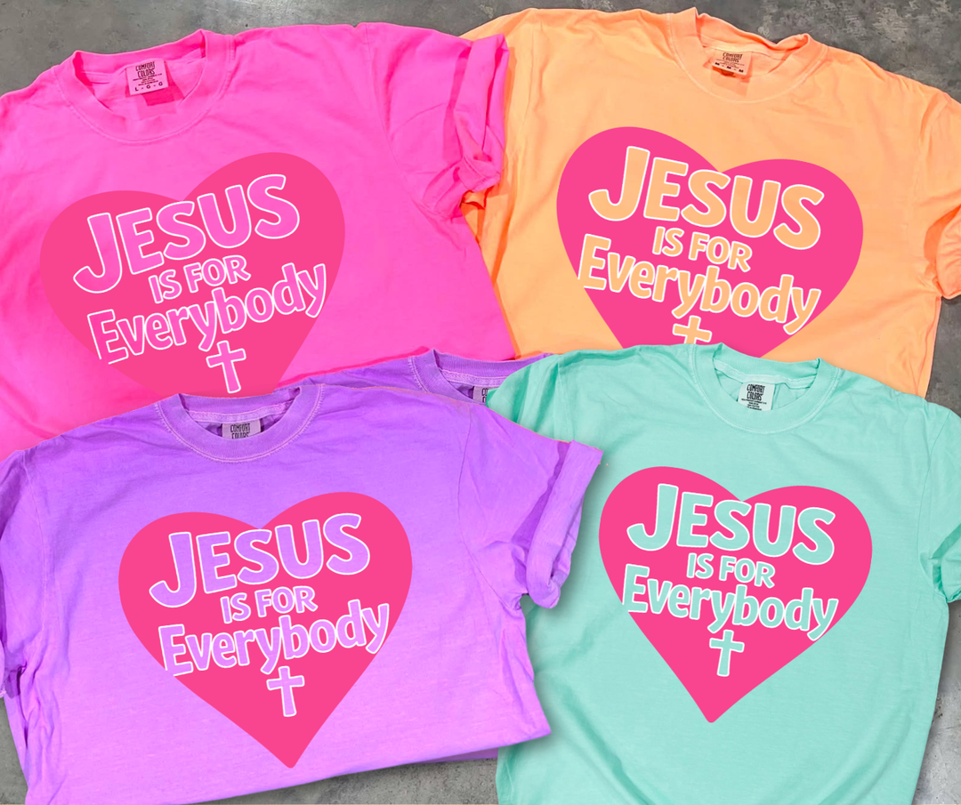 DTF TRANSFER ONLY  - Jesus Is For everybody HEART. (PINK)