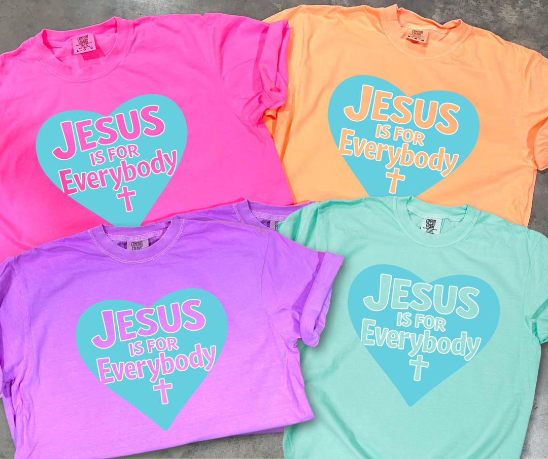 DTF TRANSFER ONLY  - Jesus Is For everybody HEART. (BLUE)