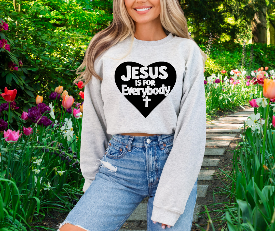 DTF TRANSFER ONLY  - Jesus Is For everybody HEART. (BLACK)