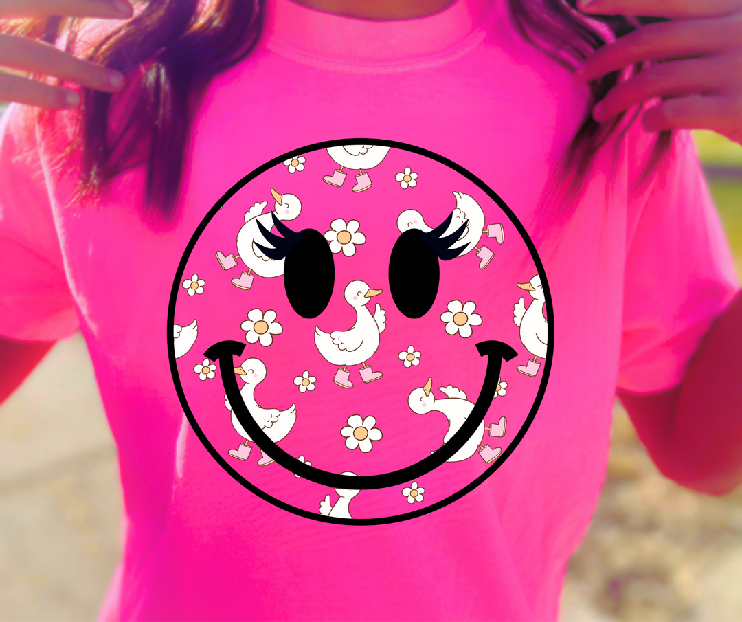 DTF TRANSFER ONLY  - Daisy Goose Smile Face