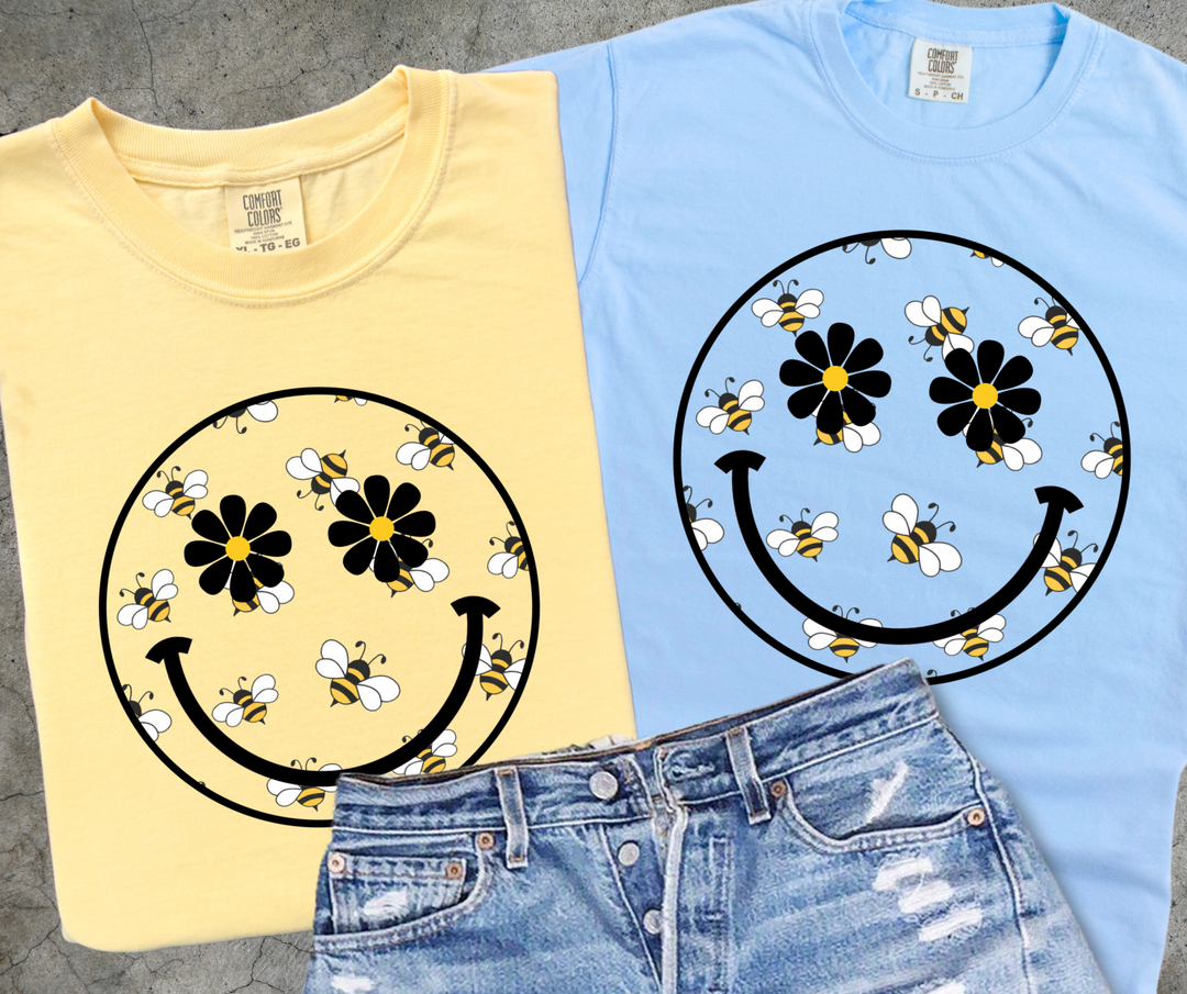 DTF TRANSFER ONLY  - Bee Smile Face