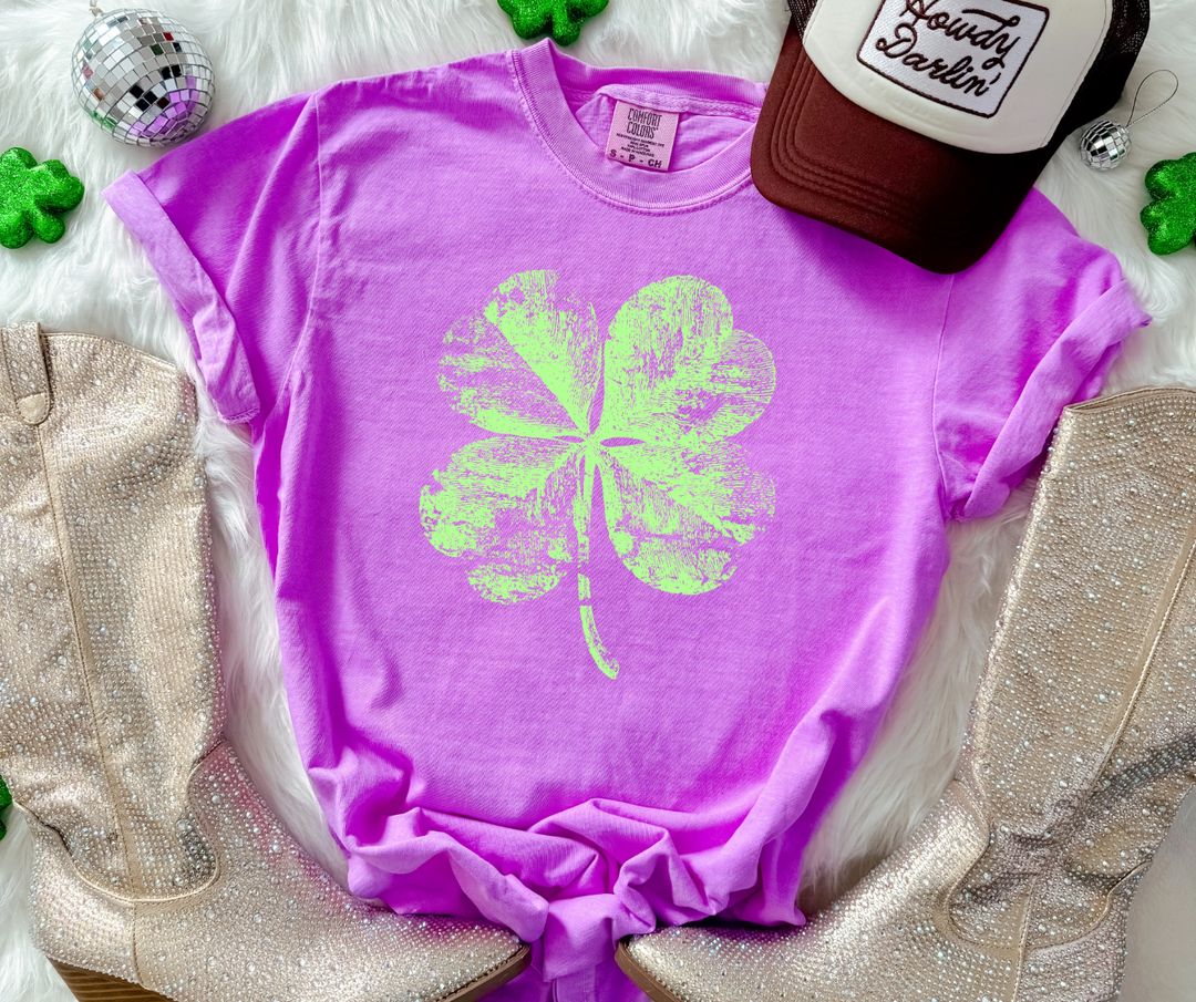 DTF TRANSFER ONLY  - Distressed Halftone light Green Shamrock