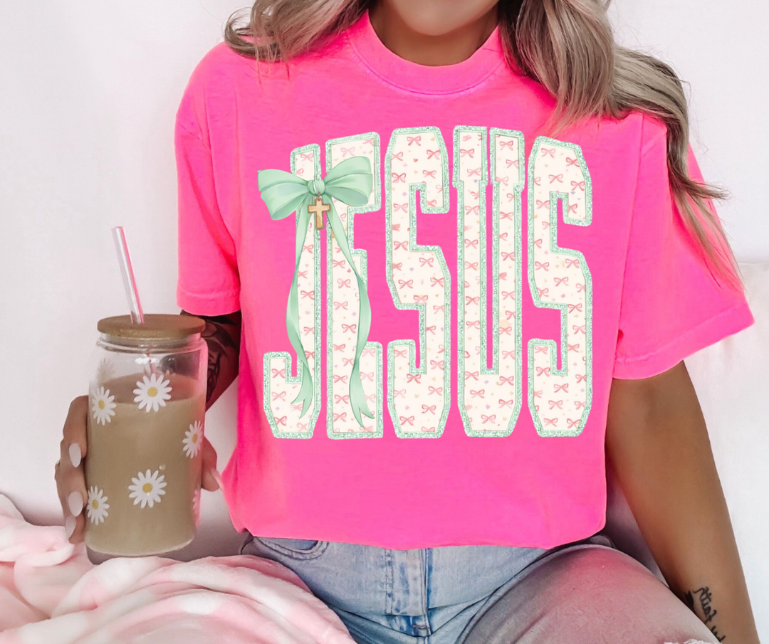 DTF TRANSFER ONLY  - Coquette Bow Jesus Letters
