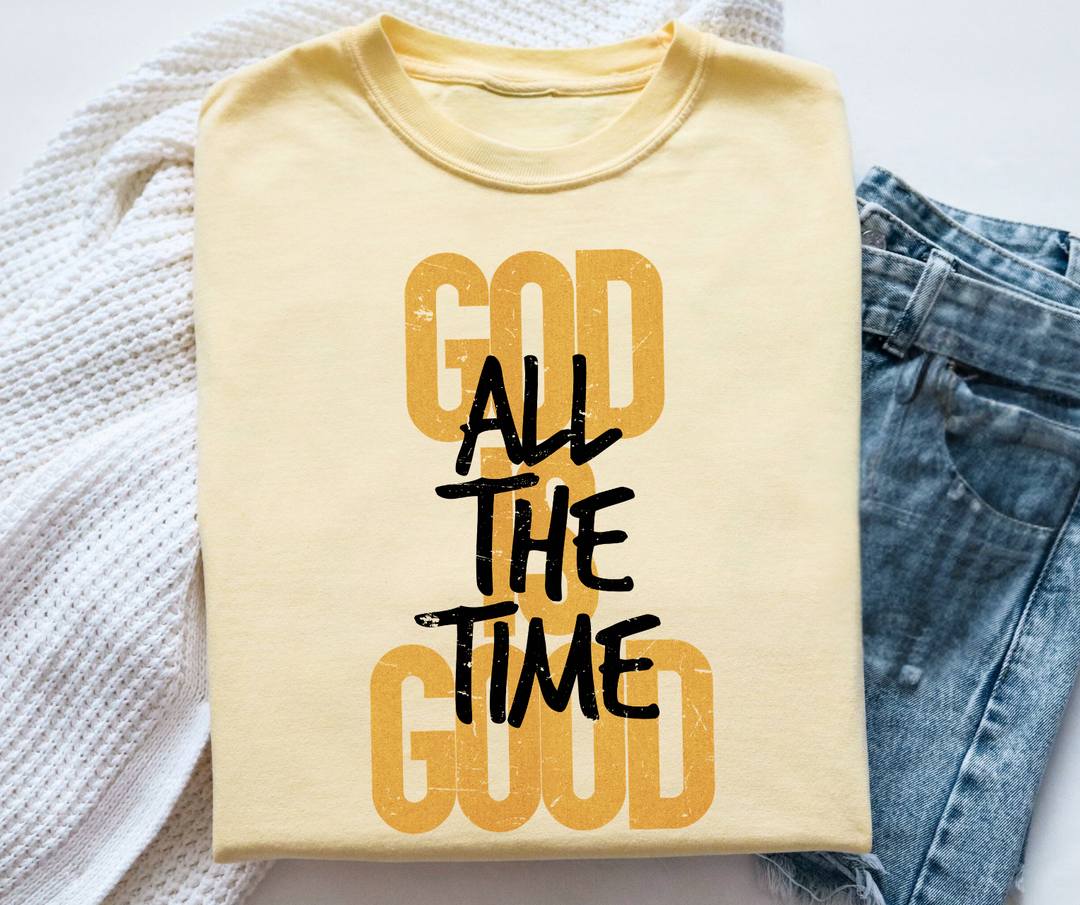 DTF TRANSFER ONLY  - YELLOW God is Good All the Time